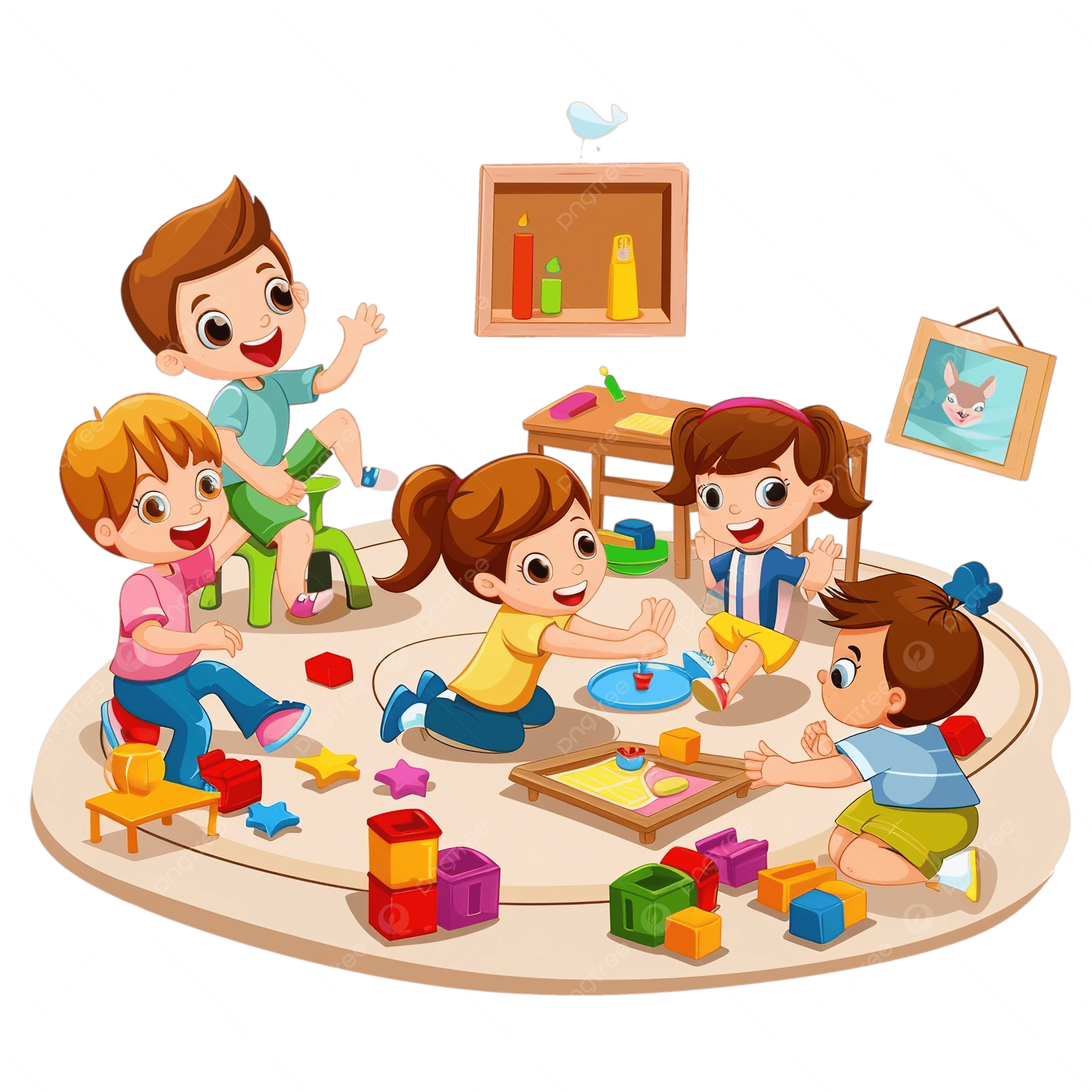 Niños de preescolar aprendiendo